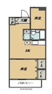 仙台坂アルカディア【2階】の間取り