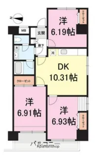 コスモリード池上【12階】の間取り