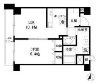 ウイングピア美園【6階】の間取り