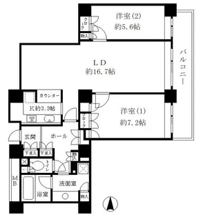 リバーポイントタワー【33階】の間取り