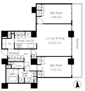 リバーポイントタワー【33階】の間取り