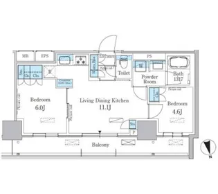 パークアクシス東陽町・親水公園【6階】の間取り