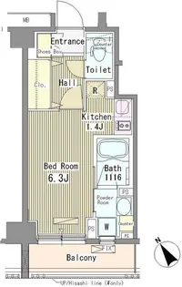 メルヴェーユ馬込【4階】の間取り