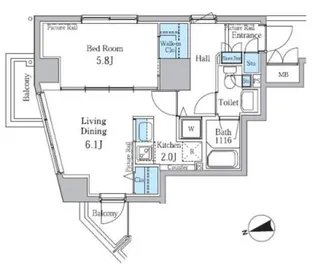 パークアクシス御徒町【4階】の間取り