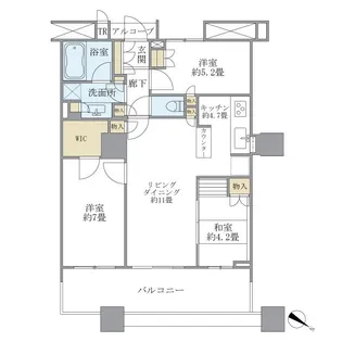 BRILLIA MARE 有明 TOWER&GARDEN【15階】の間取り