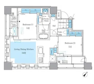パークアクシス月島マチュアスタイル【4階】の間取り