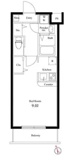 ラヴィエント浅草言問【2階】の間取り