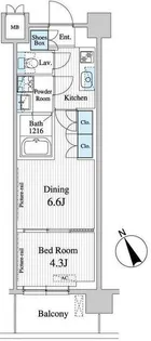プレノ清澄庭園【2階】の間取り