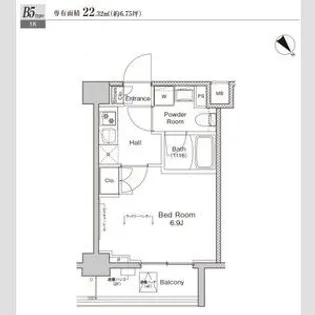 プラウドフラット戸越公園【4階】の間取り