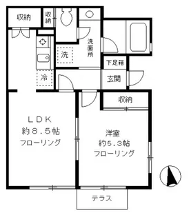 メゾン・ドゥ・ミニヨン【1階】の間取り
