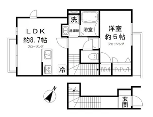 リベルテ池田山【2階】の間取り