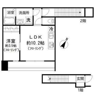 リベルテ池田山【2階】の間取り