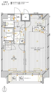 メインステージ大森北【10階】の間取り