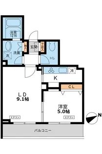 パシフィックコート目黒南【3階】の間取り