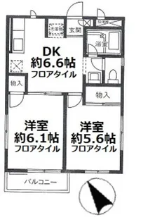 サニーヒル岸谷【2階】の間取り