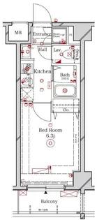 ラフィスタ品川ベイ【3階】の間取り
