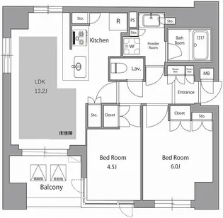 オーパスレジデンス日本橋水天宮【4階】の間取り