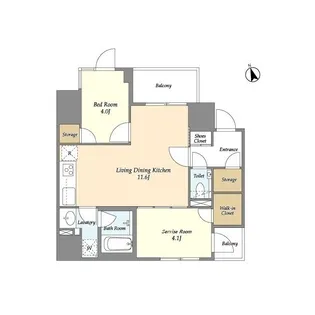 KDXレジデンス八丁堀【7階】の間取り