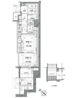 ピアース乃木坂【-1階】の間取り