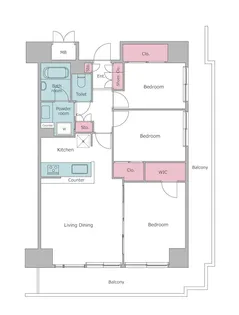 レジディア芝浦【4階】の間取り