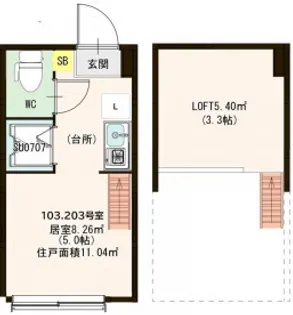 ハーモニーテラス大井Ⅱ【1階】の間取り
