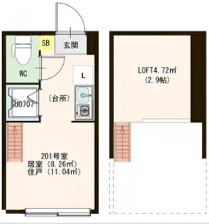 ハーモニーテラス大井Ⅱ【2階】の間取り