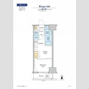 プラウドフラット両国イースト【11階】の間取り