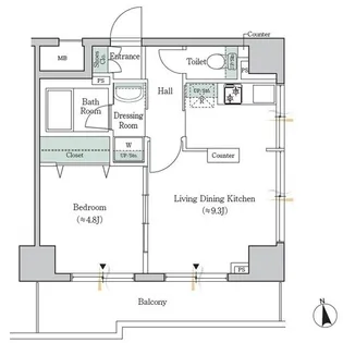 ONE ROOF FLAT TOGOSHI【11階】の間取り