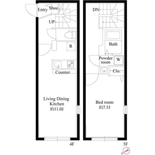 プロスパー飯田橋【4階】の間取り
