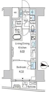 バウスフラッツ品川キャナルサイド【14階】の間取り