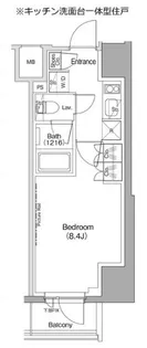 ザ・パークハビオ五反田【4階】の間取り