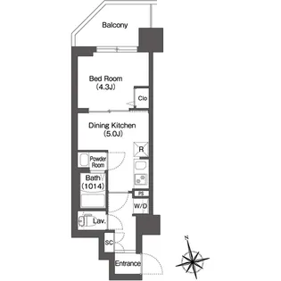 コンフォリア・リヴ品川南大井【6階】の間取り