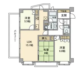 アールブラン久が原【1階】の間取り