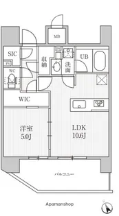 シーズンフラッツ蒲田【15階】の間取り