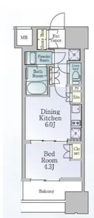 ルフォンブランシェ品川南大井【13階】の間取り