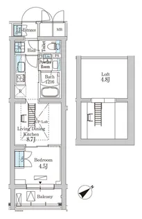 パークアクシス北千束MOCXION【1階】の間取り