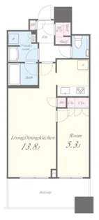 パークタワー勝どきサウス【13階】の間取り