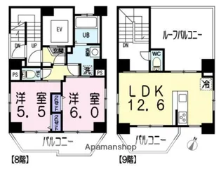 サンマルティーノ東麻布【8階】の間取り