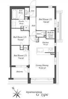 ザ・ケンジントン・レジデンス上池台【2階】の間取り