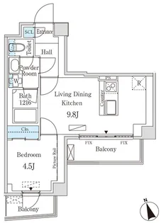 インスタイルレジデンス本駒込【7階】の間取り