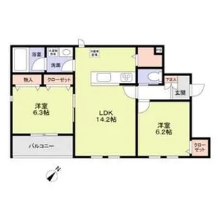 カーサオーヴェスト駕籠町【2階】の間取り