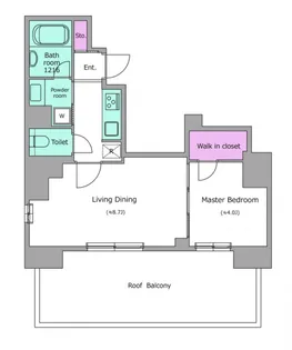 クロスレジデンス神田神保町【13階】の間取り