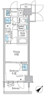パークアクシス品川南大井パークフロント【6階】の間取り