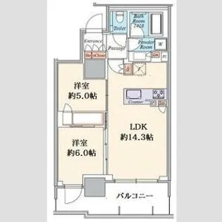 品川イーストシティタワー【14階】の間取り