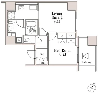 LASANTE一番町【4階】の間取り