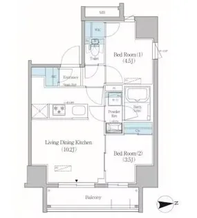 アーバネックス上野元浅草【10階】の間取り