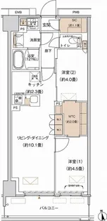 プライムネクサス大森北【8階】の間取り