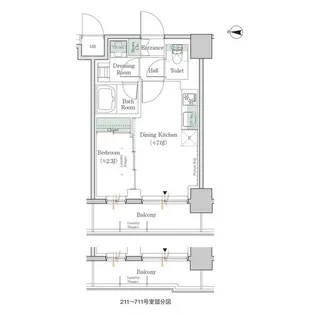 ワンルーフレジデンス錦糸町【7階】の間取り