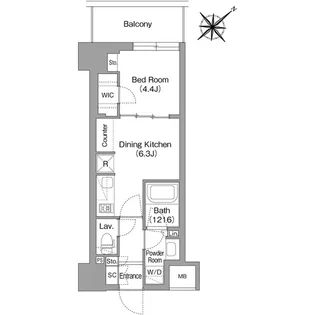 THE GLOW MITA【11階】の間取り