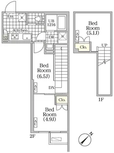 BRICK RESIDENCE 目黒本町【2階】の間取り